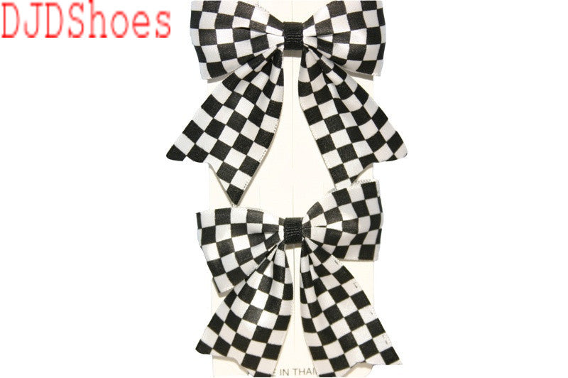 Checked Bow Hair Clips (Various Colours)