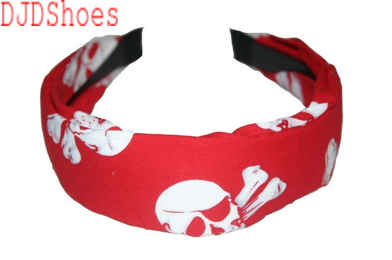 Cloth Pirate Skull and Crossbones Hair Band (Various Colours)