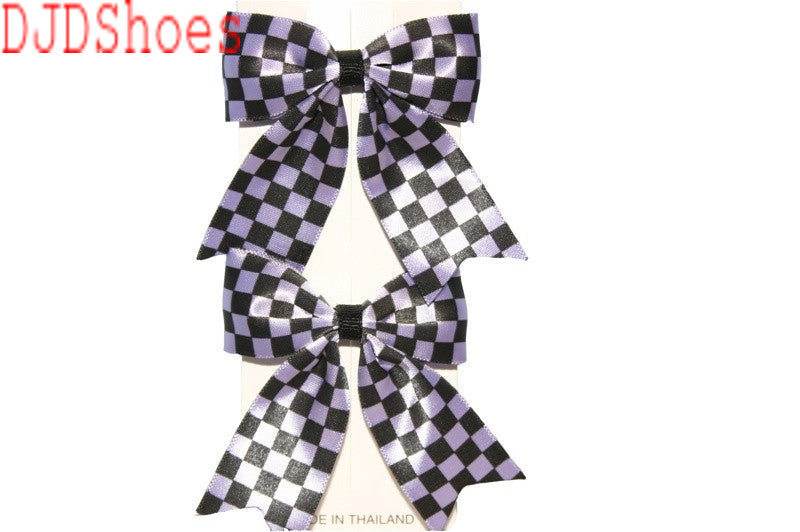 Checked Bow Hair Clips (Various Colours)