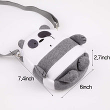 Load image into Gallery viewer, Two Zipper Cross Body Bag Cute Bare Bear Handbag Strap Purse
